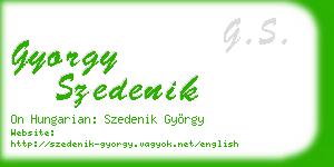 gyorgy szedenik business card